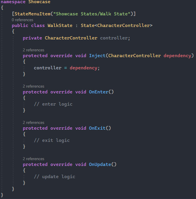 State with injected reference