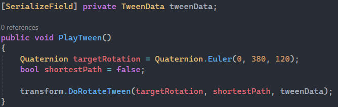 A tween using custom TweenData